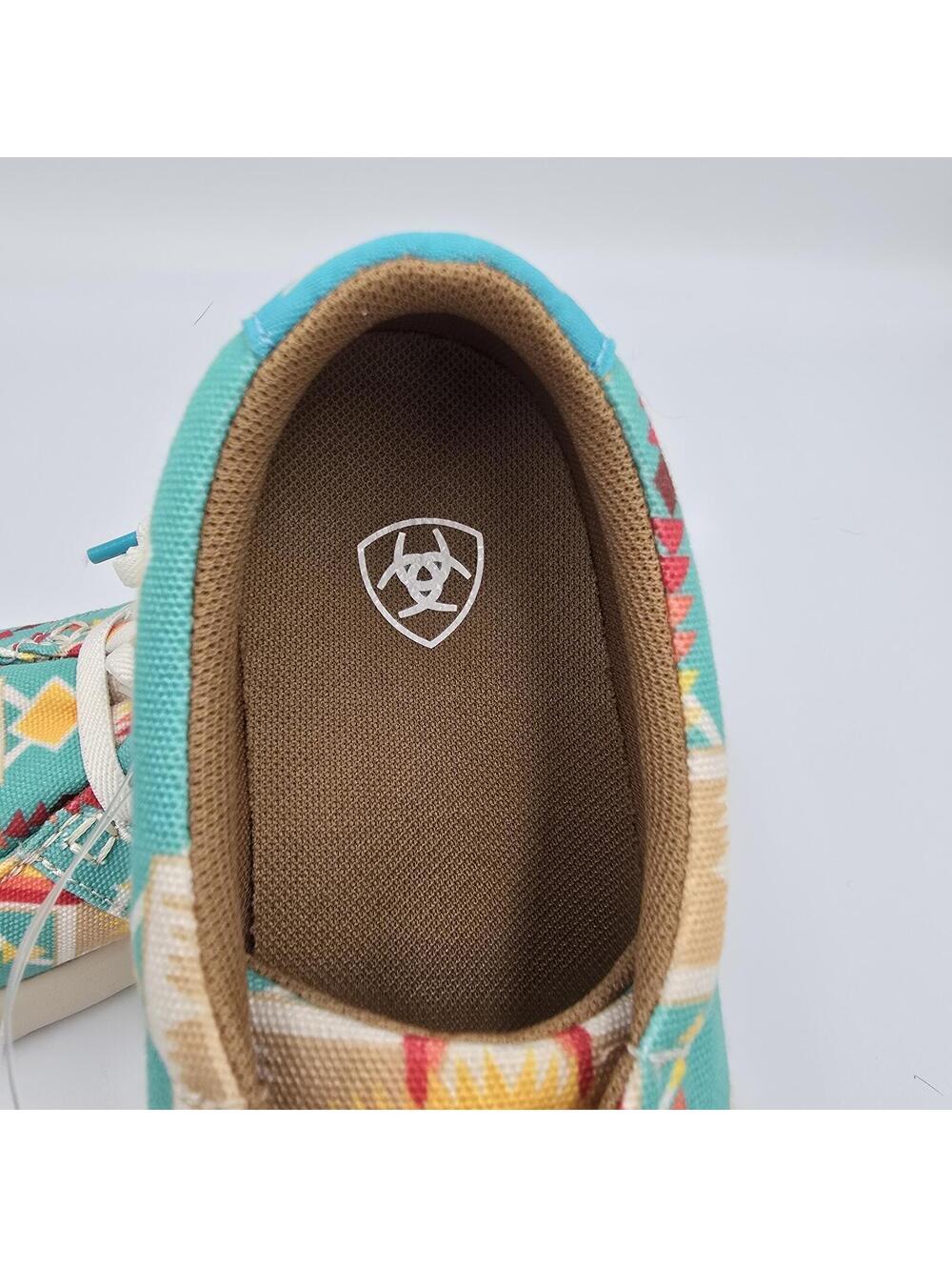 Women’s Ariat Hilo Turquoise Tempe Aztec Western Casual Shoes NWT Size 5.5 - Picture 5 of 8